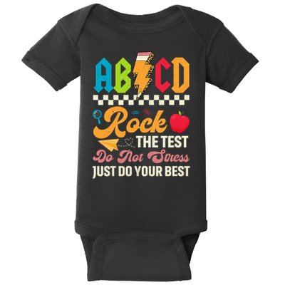 Vintage Testing ABCD Rock The Test Day Teach.ers Student.s Baby Bodysuit