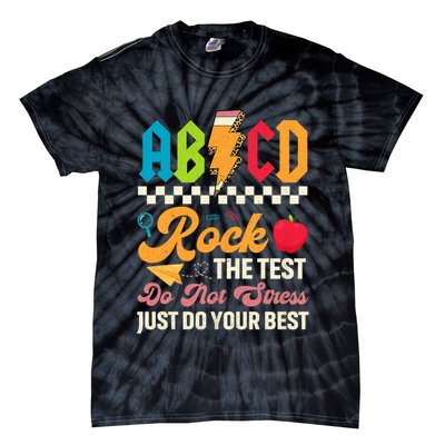 Vintage Testing ABCD Rock The Test Day Teach.ers Student.s Tie-Dye T-Shirt