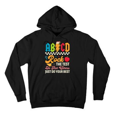 Vintage Testing ABCD Rock The Test Day Teach.ers Student.s Tall Hoodie
