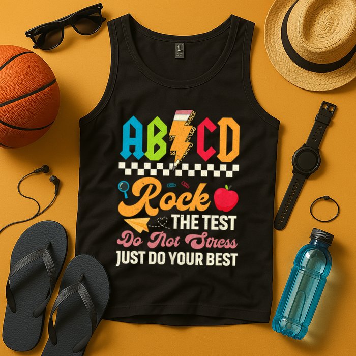 Vintage Testing ABCD Rock The Test Day Teach.ers Student.s Tank Top