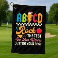 Vintage Testing ABCD Rock The Test Day Teach.ers Student.s Golf Towel