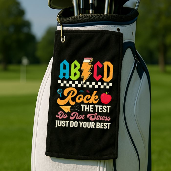 Vintage Testing ABCD Rock The Test Day Teach.ers Student.s Golf Towel