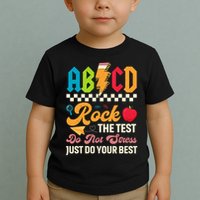 Vintage Testing ABCD Rock The Test Day Teach.ers Student.s Toddler T-Shirt