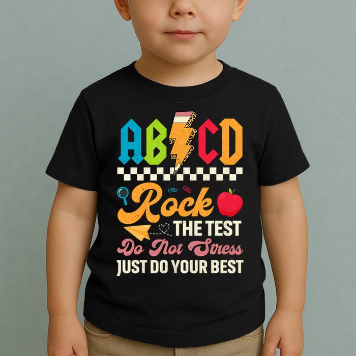 Vintage Testing ABCD Rock The Test Day Teach.ers Student.s Toddler T-Shirt