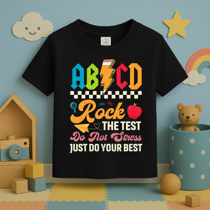 Vintage Testing ABCD Rock The Test Day Teach.ers Student.s Toddler T-Shirt