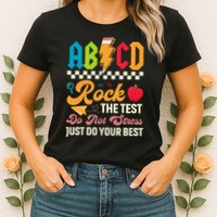 Vintage Testing ABCD Rock The Test Day Teach.ers Student.s Womens T-Shirt