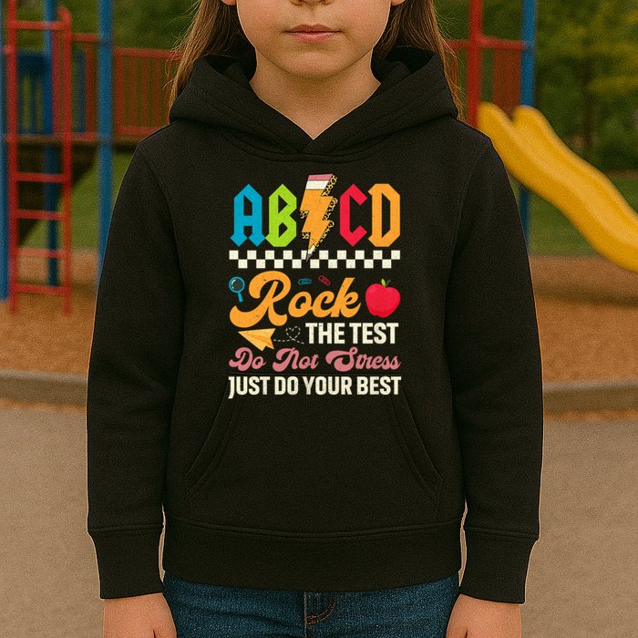 Vintage Testing ABCD Rock The Test Day Teach.ers Student.s Kids Hoodie
