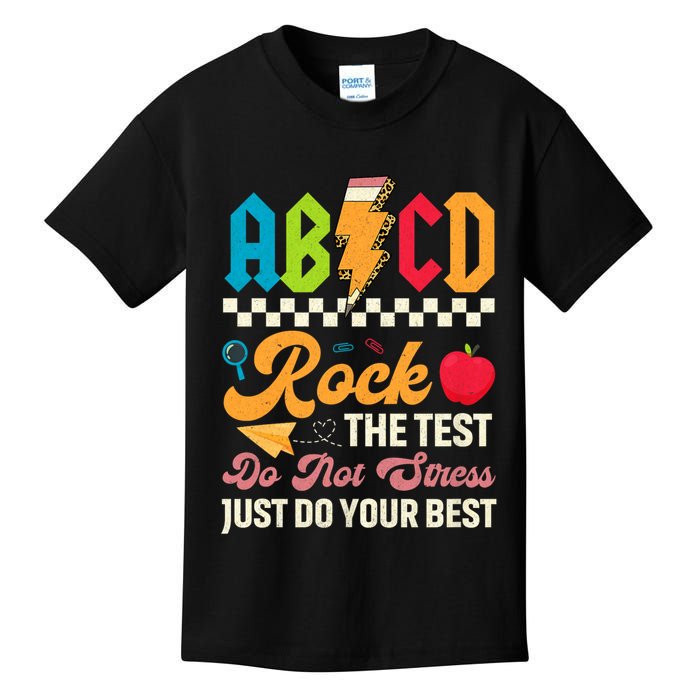 Vintage Testing ABCD Rock The Test Day Teach.ers Student.s Kids T-Shirt