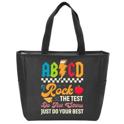 Vintage Testing ABCD Rock The Test Day Teach.ers Student.s Zip Tote Bag