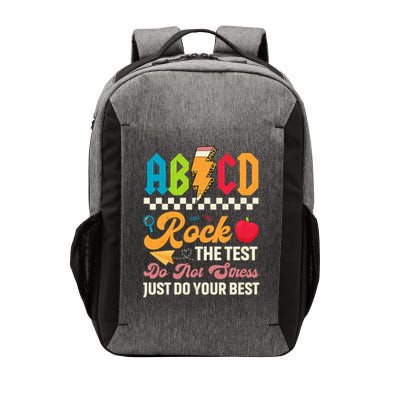 Vintage Testing ABCD Rock The Test Day Teach.ers Student.s Vector Backpack
