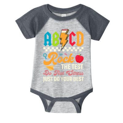 Vintage Testing ABCD Rock The Test Day Teach.ers Student.s Infant Baby Jersey Bodysuit