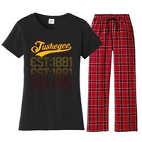 Vintage Tuskegee Al Distressed Maroon Varsity Style Women's Flannel Pajama Set