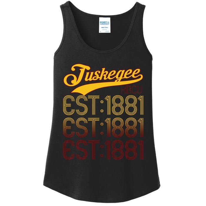 Vintage Tuskegee Al Distressed Maroon Varsity Style Ladies Essential Tank