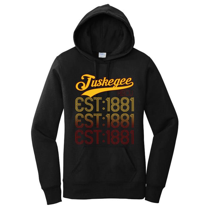 Vintage Tuskegee Al Distressed Maroon Varsity Style Women's Pullover Hoodie