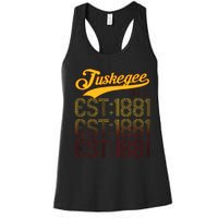 Vintage Tuskegee Al Distressed Maroon Varsity Style Women's Racerback Tank