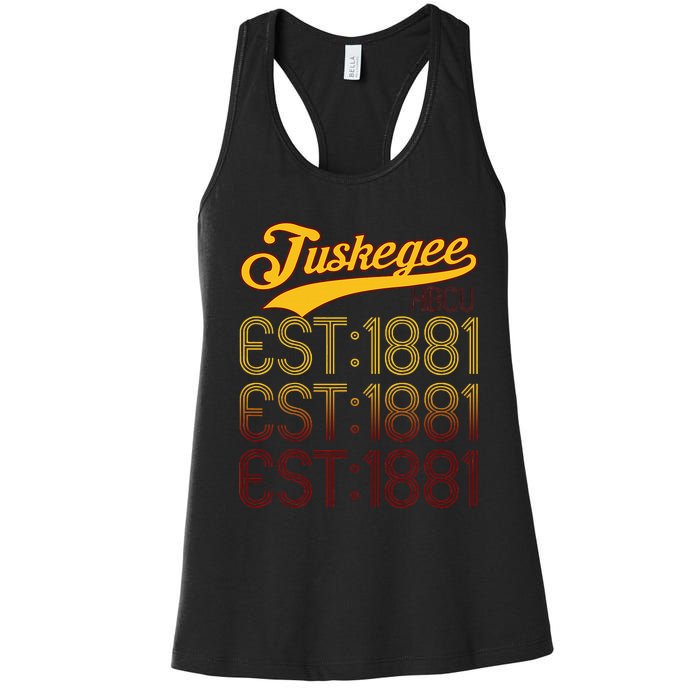 Vintage Tuskegee Al Distressed Maroon Varsity Style Women's Racerback Tank