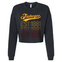 Vintage Tuskegee Al Distressed Maroon Varsity Style Cropped Pullover Crew