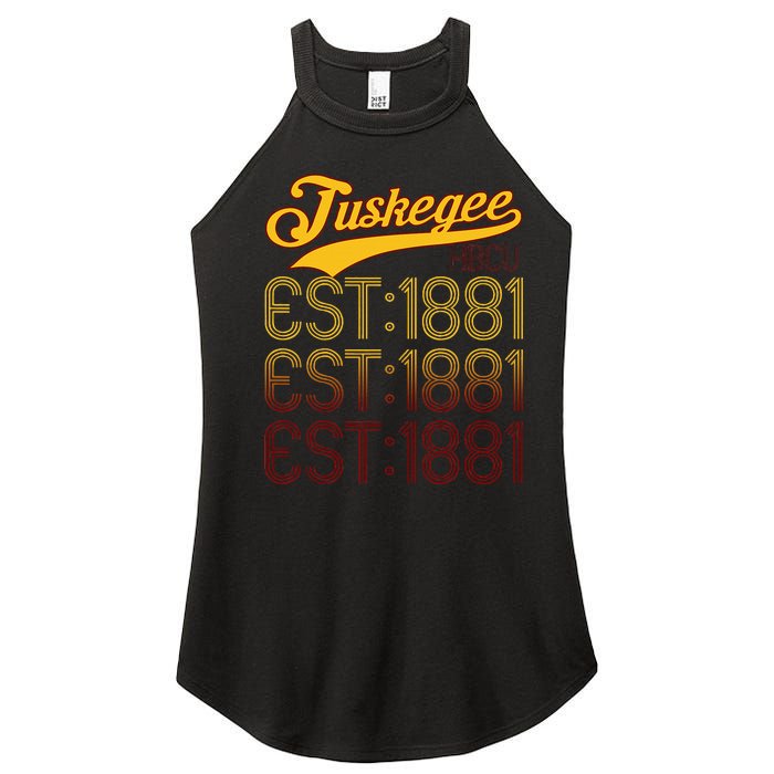 Vintage Tuskegee Al Distressed Maroon Varsity Style Women's Perfect Tri Rocker Tank