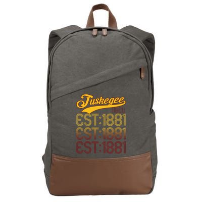 Vintage Tuskegee Al Distressed Maroon Varsity Style Cotton Canvas Backpack