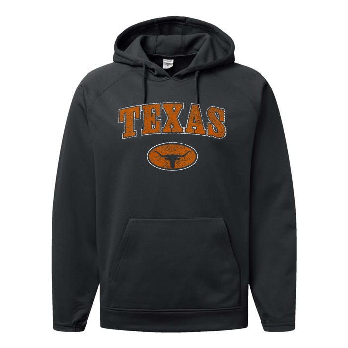 Vintage Texas Austin Style Souvenir Gift Tx Football Performance Fleece Hoodie