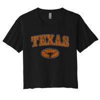 Vintage Texas Austin Style Souvenir Gift Tx Football Women's Crop Top Tee