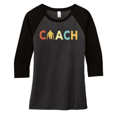 Vintage Track And Field Coach Sports Coaching Retro Women's Tri-Blend 3/4-Sleeve Raglan Shirt