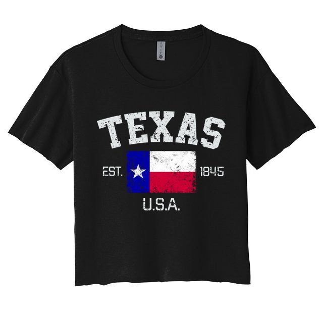 Vintage Texas Austin Est 1845 Souvenir Gift Cute Gift Crop Top