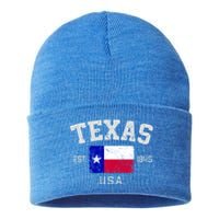 Vintage Texas Austin Est 1845 Souvenir Gift Cute Gift Sustainable Knit Beanie