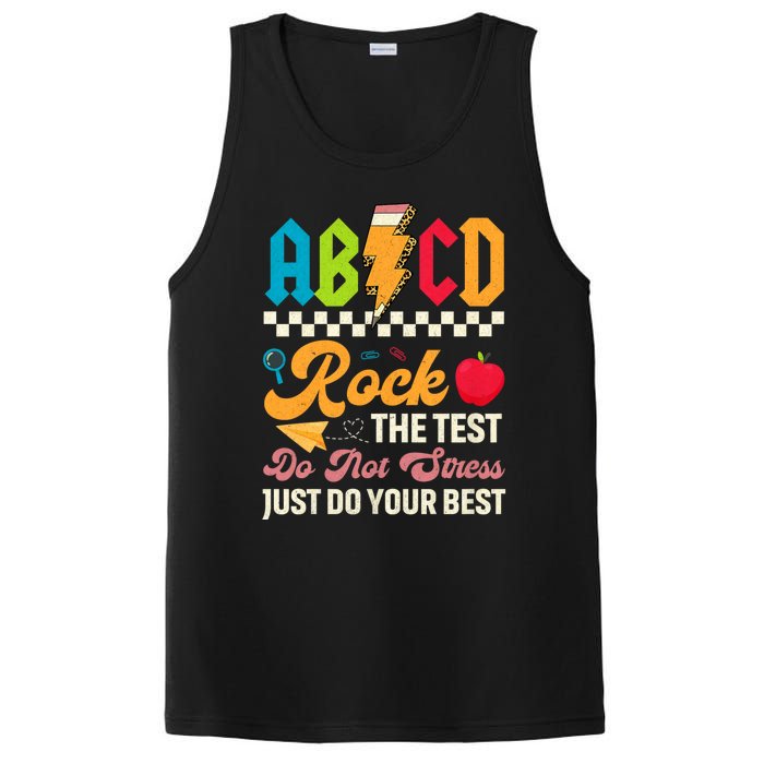 Vintage Testing Abcd Rock The Test Day Teachers Students PosiCharge Competitor Tank