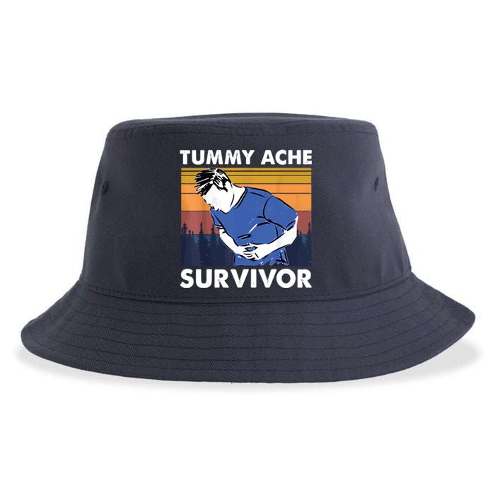 Vintage Tummy Ache Survivor Sustainable Bucket Hat