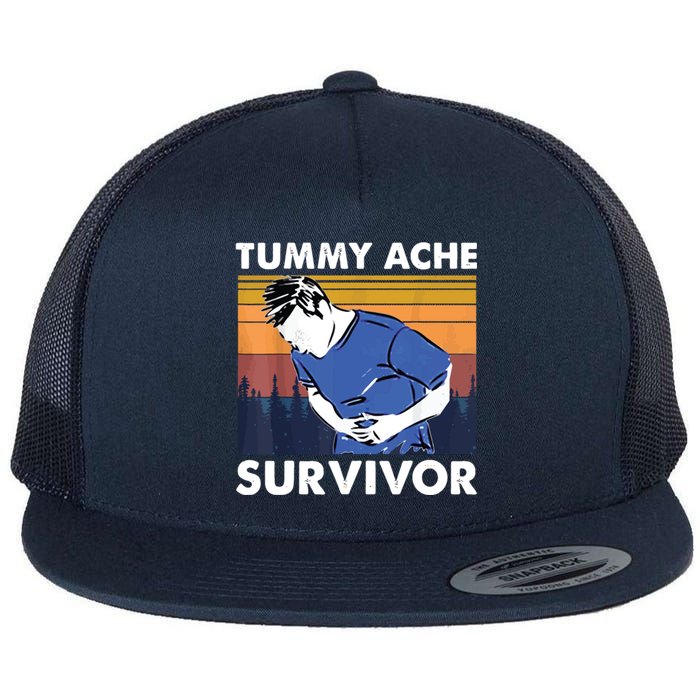 Vintage Tummy Ache Survivor Flat Bill Trucker Hat