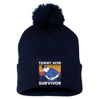 Vintage Tummy Ache Survivor Pom Pom 12in Knit Beanie