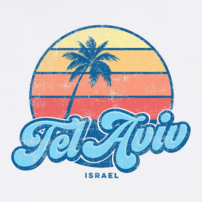 Vintage Tel Aviv Israel Classic 70s Retro Surfer Cooling Performance Crew T-Shirt