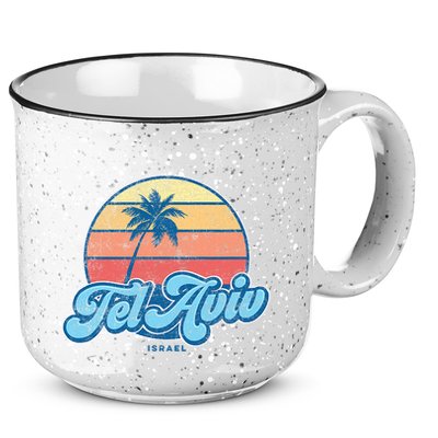Vintage Tel Aviv Israel Classic 70s Retro Surfer 15oz Campfire Ceramic Mug