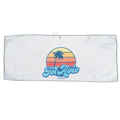 Vintage Tel Aviv Israel Classic 70s Retro Surfer Large Microfiber Waffle Golf Towel