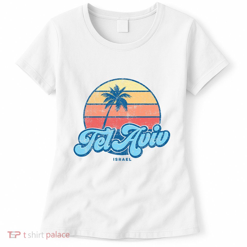 Vintage Tel Aviv Israel Classic 70s Retro Surfer Womens T-Shirt