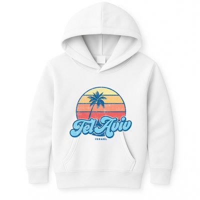Vintage Tel Aviv Israel Classic 70s Retro Surfer Kids Hoodie