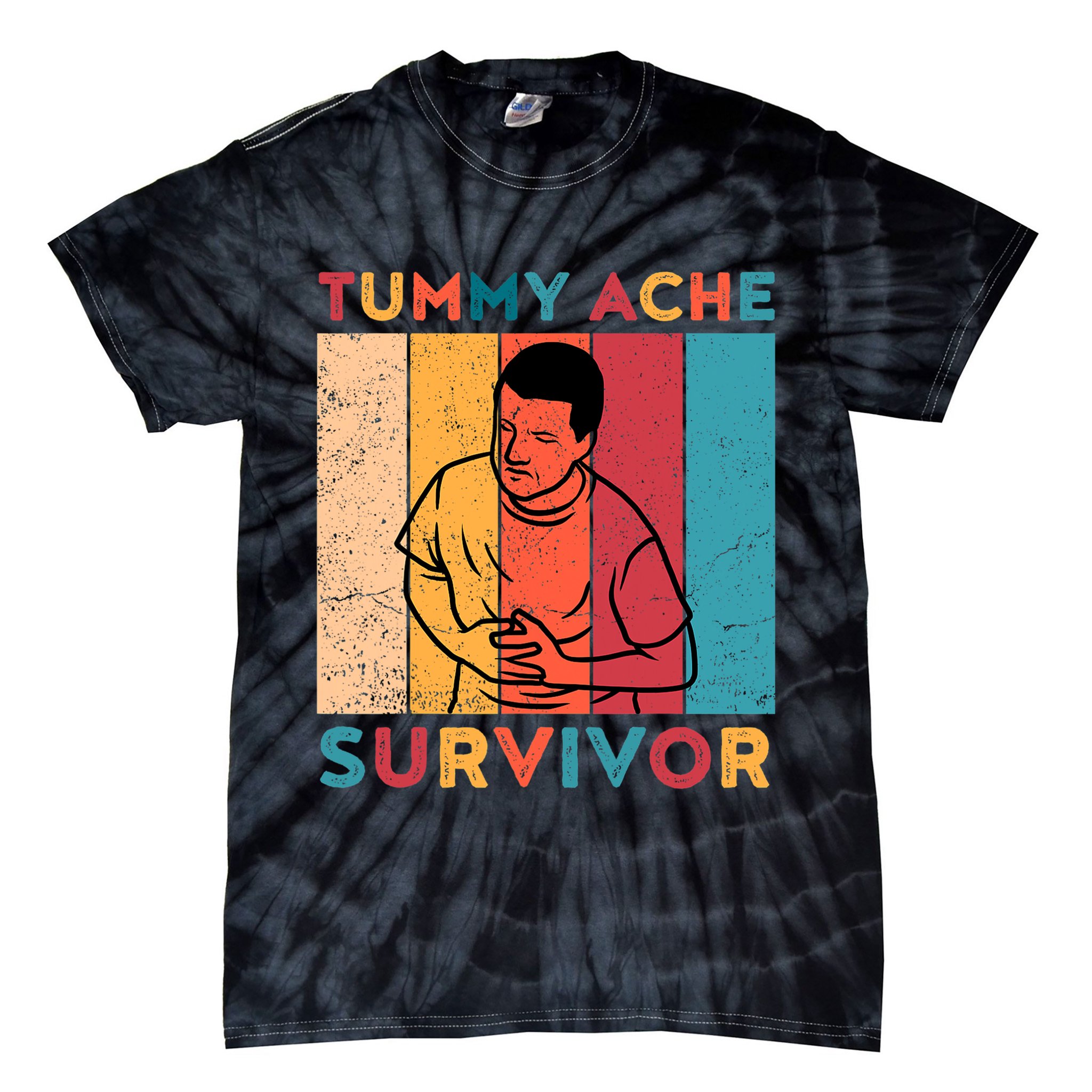 Vintage Tummy Ache Survivor Tie-Dye T-Shirt