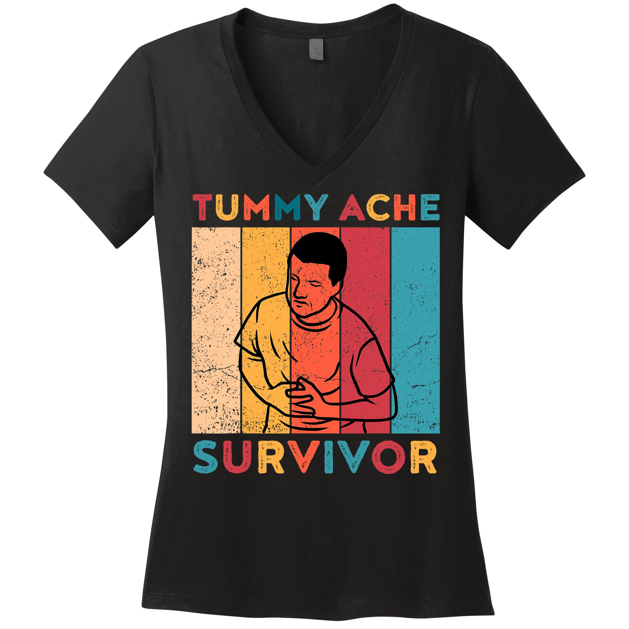 Vintage Tummy Ache Survivor Women's V-Neck T-Shirt