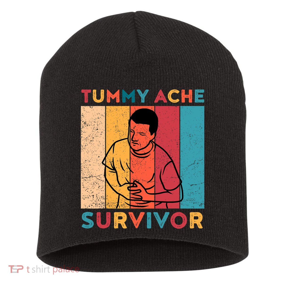 Vintage Tummy Ache Survivor Short Acrylic Beanie