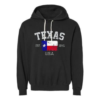 Vintage Texas Austin Est 1845 Souvenir Gift Garment-Dyed Fleece Hoodie