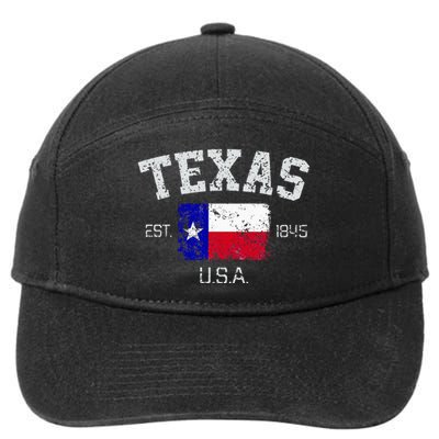 Vintage Texas Austin Est 1845 Souvenir Gift 7-Panel Snapback Hat