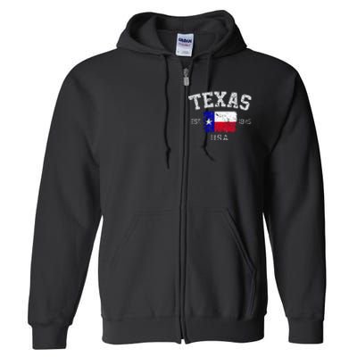 Vintage Texas Austin Est 1845 Souvenir Gift Full Zip Hoodie