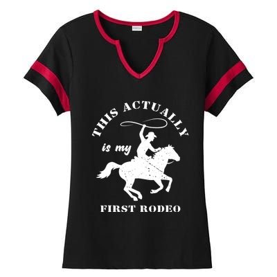 Vintage This Actually Is My First Rodeo Country Life Howdy Ladies Halftime Notch Neck Tee