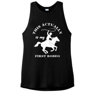 Vintage This Actually Is My First Rodeo Country Life Howdy Ladies PosiCharge Tri-Blend Wicking Tank