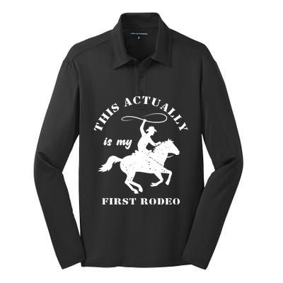 Vintage This Actually Is My First Rodeo Country Life Howdy Silk Touch Performance Long Sleeve Polo