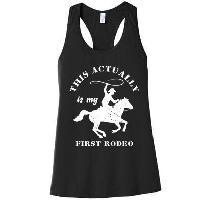 Vintage This Actually Is My First Rodeo Country Life Howdy Women's Racerback Tank