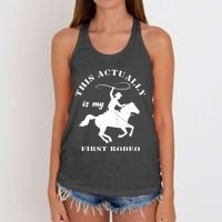 Vintage This Actually Is My First Rodeo Country Life Howdy Women's Knotted Racerback Tank