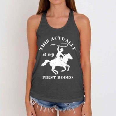 Vintage This Actually Is My First Rodeo Country Life Howdy Women's Knotted Racerback Tank