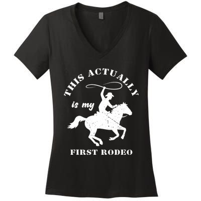 Vintage This Actually Is My First Rodeo Country Life Howdy Women's V-Neck T-Shirt